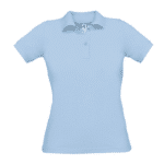 Polo de travail femme BC404 – Coton piqué – B&C bleu ciel