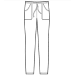 Pantalon de cuisine noir élastique - Polycoton- ISACCO1