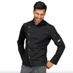 Veste de cuisine polycoton noire BELFAST - ML - ISACCO